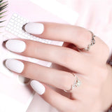 Clear Brown Faux Ongles Couleur Short Stiletto Almond Shape Fake Nails Set With Glue Sticker Glossy Impress Press On Nails False