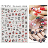 Merry Christmas 3D Nails Sticker Winter Cute Cartoon Sliders Snowflake Elk Xmas Tree Decal UV Gel Polisn Manicures Foils Decor