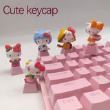 PBTHandmade Resin Keycap Keys For Custom Gaming Anime Mechanical Keyboard Keycaps Cute Kawaii Keyboards Caps Accessories Cherry