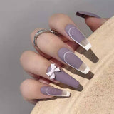 24PCS Love Heart False Nail Patch Sweet Style Women Removable MId Length Full Cover Manicure Tool False Nail Patch with Glue