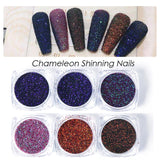 6pcs Rose Gold Nail Glitter Holographic Dip Powder Set Nail Art  Polishing Chrome Pigments Mirror Nail Polish Dust GL1539-NEW