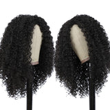 Kinky Curly Synthetic Wigs For Women Fluffy Natural Curl Soft Machine Made Hair Wig Daily Use Long Black Color Hairpiece