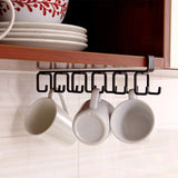 Xpoko Double-Row Hook Hanging Cup Holder Kitchen Hook Rack Punch-free Wall Cabinet kitchen Organiazer Rack Hanging Cup Holder Hanger