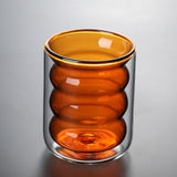 Creative Wave Heat-resistant High Borosilicate Glass Color Double Transparent Cup Home Office Meal Water Cup Coffee Cup