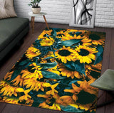Simple Sunflower Rectangle Rug Sunflower Rug, Decorative Floor Mat, Living Room Carpet, Floor Mat Home Decor, Housewarming Gifts
