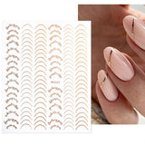 3D Nail Stickers Decals Ink Watermark Spring Summer Black Lines Flower Leaf Tree For Manicures Nail Art Decoration