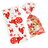 50pcs Santa Snowman Snowflake Printing Plastic Gift Packaging Pouches Christmas Party Bakery Cookies Snack Biscuit Candy Pouches