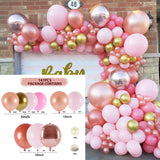 Xpoko Rose Gold Balloon Garland Arch Kit Wedding Birthday Baloon Birthday Party Decor Kids Baby Shower Latex Confetti Ballon Balon