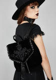 Xpoko The New Harajuku Velvet Backpack Women Gothic Magic Embroidery Black Punk Style Ladies Backpack Travel Bags Shoulder Bag