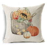 Xpoko Thanksgiving Pillow Cover Pumpkin Cushion Cover Linen Farmhouse Decor Pillow Case Home Decor Sofa Car 45CM*45CM