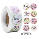 500pcs 1Inch Thank You Stickers Heart Floral Seal Labels Paper Stickers For Wedding Party Gift Envelope Decorations Stickers