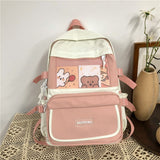Backpack Waterproof Women Cute Colourful New Kawai Shoulder Fashion School Bag Female Girls For Teenager Student Pink Duck