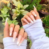 Clear Brown Faux Ongles Couleur Short Stiletto Almond Shape Fake Nails Set With Glue Sticker Glossy Impress Press On Nails False