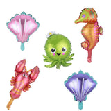 5pcs/lot mini size Hippocampus Octopus Fish Shark Foil Balloon Ocean Animal Theme Party Kids Gifts Birthday Party Decoration