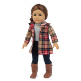 2020 New Fit 18 inch Baby New Born Doll Clothes Accessories White Powder Plaid 3 Piece Suit for American og Girl Dolls