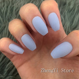 Dark Blue Tapered Press On Nails Almond Stiletto Midi False Nails With Glue Sticker Glossy Faux Ongles Artificial Nepnagels Tips