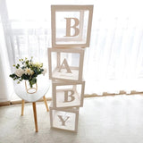 Alphabet Custom Transparent Box Boy Girl Baby Shower Balloon Box 1st Birthday Balloons Latex Ballon Wedding Birthday Party Decor