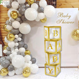 Xpoko Gold Box Transparent Name Age Box Girl Boy Baby Shower Decorations Baby 1St 1 One Birthday Party Decor Gift Babyshower Supplies