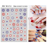 Merry Christmas 3D Nails Sticker Winter Cute Cartoon Sliders Snowflake Elk Xmas Tree Decal UV Gel Polisn Manicures Foils Decor