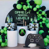 Xpoko Black Green Latex Balloon Aluminum Foil Gamepad Competition Electric Theme Party Balloon Set Boy Birthday Party Party Decoration