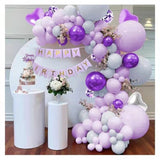 Xpoko Romantic Purple Balloon Garland Arch Set Happy Birthday Banner Confetti Balloon Bridal Shower Girl Birthday Party Decoration
