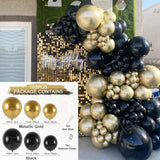 Xpoko Black Gold Balloon Garland Arch Confetti Latex Baloons Graduation Happy 30th 40th 50th Birthday Party Decor Adults Baby Shower