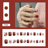 24pcs Multi-type Wear Short Paragraph Long Paragraph Fashion Manicure False Nails Full Cover Wearable Coffin Fake Nail Ballerina