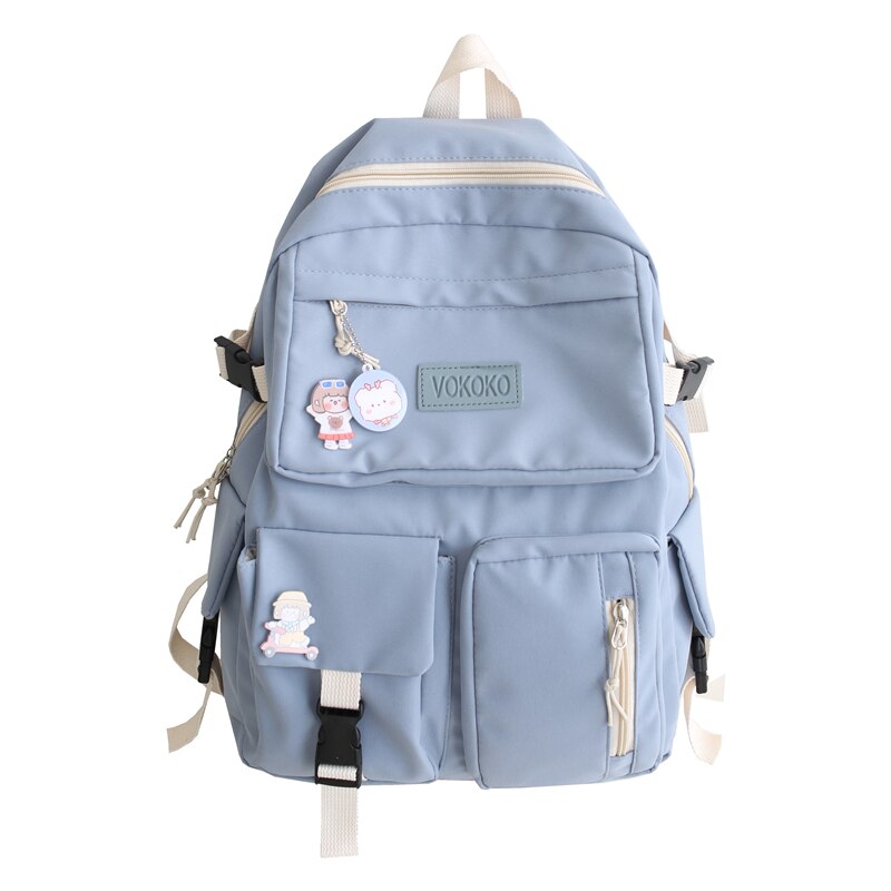 Kawaii Backpack For Teenage Women Waterproof Nylon Famous Girls Schoolbag Fashion Black Travel Bag Bagpack Mochila