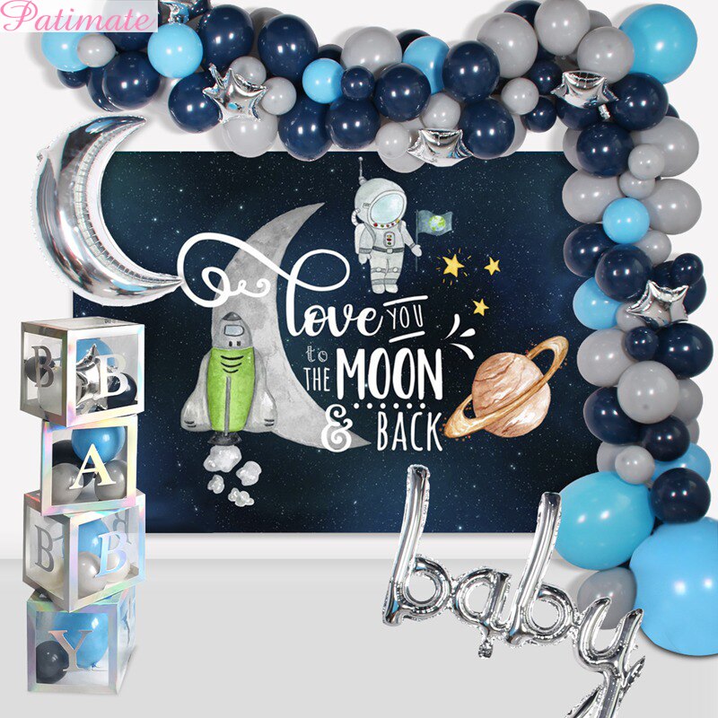 Xpoko Outer Space Party Ballons Garland Set 1St Birthday Party Decorations Kids Boy Birthday Baloons For Party Decor Balloon Banner