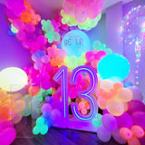 Xpoko 10/20/30Pcs 10Inch Neon Latex Balloons Glow Magic Balloon Fluorescent Rainbow Balloons Blacklight Glow Party Decor Supplies