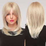 GEMMA Bob Wigs Ash Gray Platinum Synthetic Wig with Bangs for Black Women Short Wave Natural Daily Heat Resistant Cosplay Hair