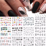 12pcs Valentines Heart Letter Flower Sliders for Nails Manicuring Nail Art Decoration Water Decals Sticker Tips