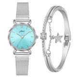 2021 NEW Women Watch Fashion Silver Dial Luxury Ladies Wristwatch Silver Mesh Strap Female Clock Watch For Women Relogio Mujer