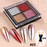 Holographic Laser Chrome Nail Powder Set Solid Mirror Chameleon Nail Art Glitter Flake Shimmer Pigment Dust Decoration GL1933-11