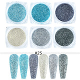 6pcs Nail Glitter Set Sugar Powder Candy Color Nail Art Dipping Powder Holographic Pigment For Manicure Nails Design  GL1539-28