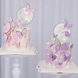 Xpoko Happy Birthday Iron Art  Acrylic Cake Topper DIY Hand Painted Butterfly Cake Decoration Candles Wedding Baby Shower Party Decor