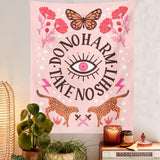 Evil Eyes Tapestry Boho Tapestry Pink Tarot Card Tapestry Wall Hanging Divination Ouija Wall Decor College Dorm Bohemian Decor