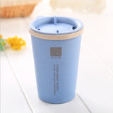 Double-layer Wheat Straw Cup with Vent Hole Watercup Thermal Insulation Environmental Protection Handy Coffee Cup Mug Leak-proof