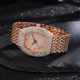 Xpoko Luxury Women Rose Gold Diamond Watch Fashion Ladies Quartz Diamond Wristwatch Elegant Female Clock Crystal Watches Reloj Mujer