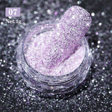 Sparkly iridescent Diamonds Nail Glitter Shinning iridescent Silver Gold Nail Polish Powder Flakes Dust Chrome Pigment Decor