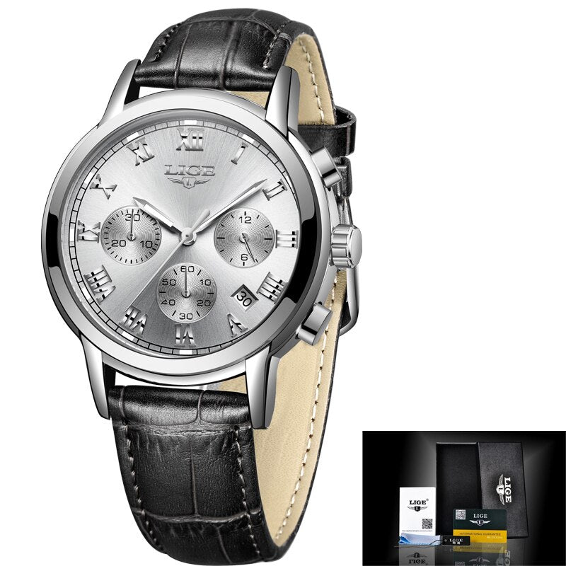 Luxury Brand LIGE Rose Gold Watches For Women Quartz Wrist watch Fashion Ladies Bracelet Waterproof Watch Clock Relogio Feminino