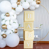 Baby Shower  Balloon Box Wood Grain Alphabet Boxes Boy Girl Baby Shower Decorations Kids 1st Birthday Party Favors Wedding Decor