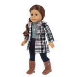 2020 New Fit 18 inch Baby New Born Doll Clothes Accessories White Powder Plaid 3 Piece Suit for American og Girl Dolls