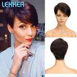 Natural Short Bob Pixie Straight Human Hair Wig With Bangs For Women Brazilian Remy Ombre Burgundy Red  Machine Made Wigs Natural Short Bob Pixie Straight Human Hair Wig With Bangs For Women Brazilian Remy Ombre Burgundy Red  Machine Made Wigs