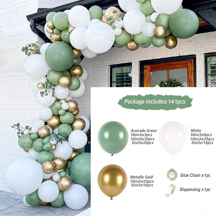 Xpoko Green Balloon Garland Arch Kit Safari Jungle Birthday Party Decor Kids Latex Wedding Birthday Baloon Baby Shower Decor Ballon