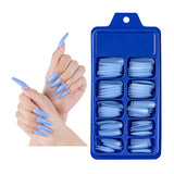 100 pieces of wearable blister small blue box full sticker ballet candy color fake nail color solid color nail patch nails fake
