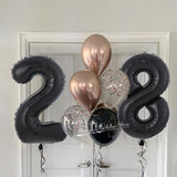 8pcs/lot 30th 40th 50th 60th Birthday Party 32 inch Jumbo Black Number Balloons 12inch Rose Gold Baloon Birthday Party Supplies