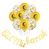 2021 12inch Eid Mubarak Balloons Set Ballon Aid Moubarak Decor Ramadan Kareem Eid Decorations Banner Star Moon Latex Balloon