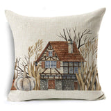 Xpoko Thanksgiving Pillow Cover Pumpkin Cushion Cover Linen Farmhouse Decor Pillow Case Home Decor Sofa Car 45CM*45CM