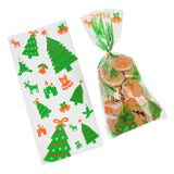 50pcs Santa Snowman Snowflake Printing Plastic Gift Packaging Pouches Christmas Party Bakery Cookies Snack Biscuit Candy Pouches